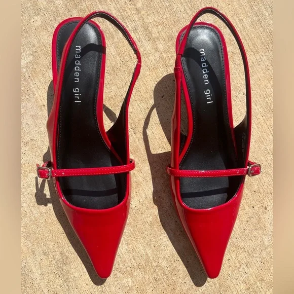 NWOT Steve Madden. 7.5 Krystall Slingback Kitten-Heel Pumps - Picture 7 of 15